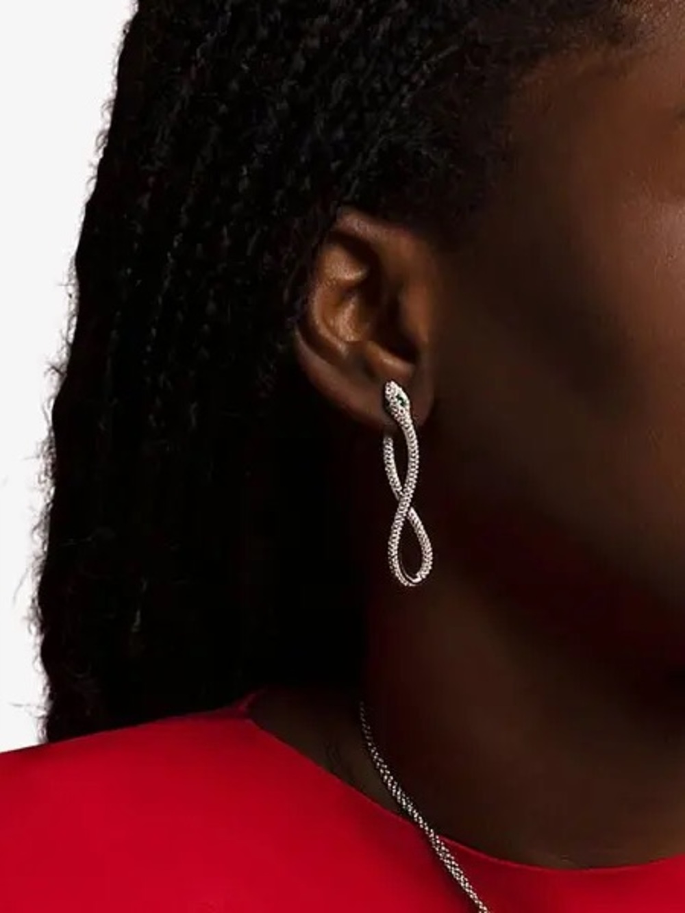 APM Monaco Kaa Pave Snake Drop Earrings